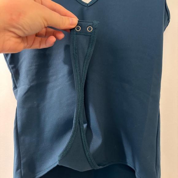 Abercrombie Fitch Soft A&F Collection V Neck Bodysuit Teal Blue - Picture 7 of 8